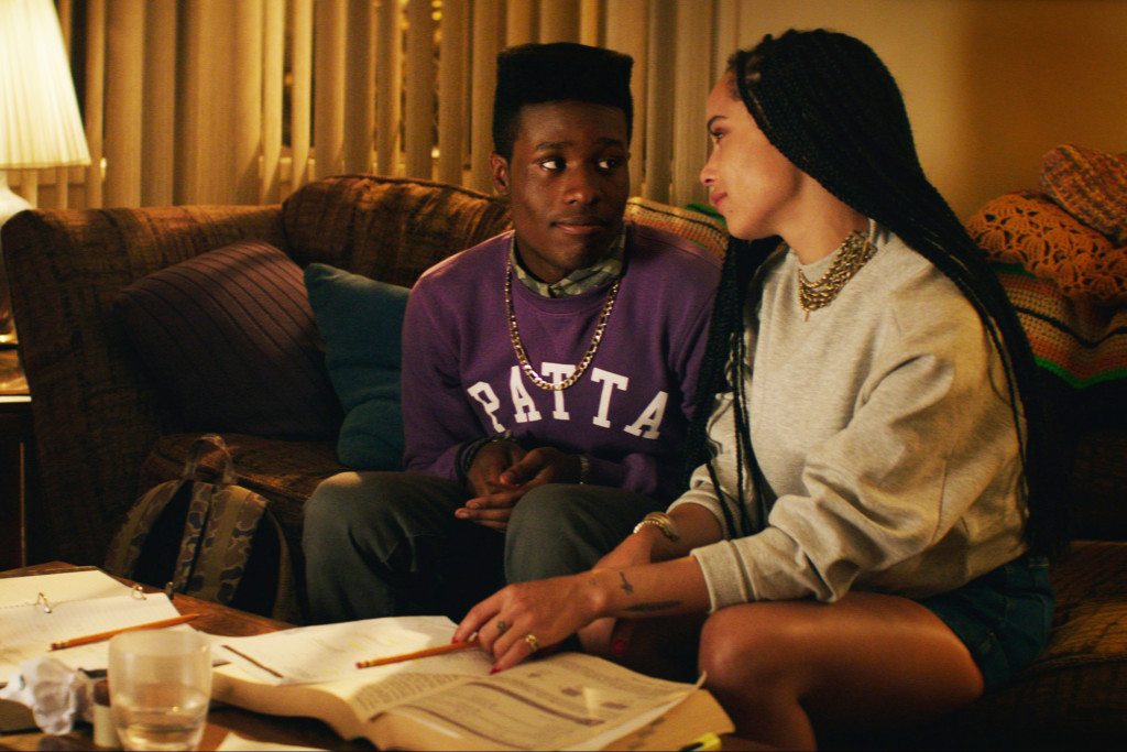 DOPE - 2015 FILM STILL - Pictured: (Left to right) Shameik Moore as Malcolm and Zoë Kravitz as Nakia - Photo credit: Rachel Morrison / Open Road Films