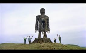 Stone silent and ominous, The Wicker Man awaits its next victim.